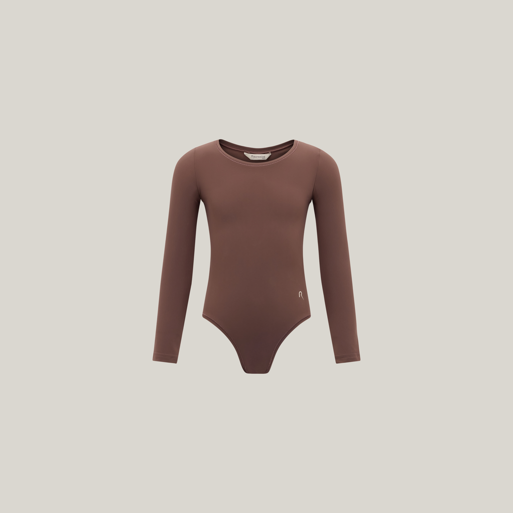 Long Sleeve Bodysuit UPF50+ Swimwear Girl - Coconut Brown