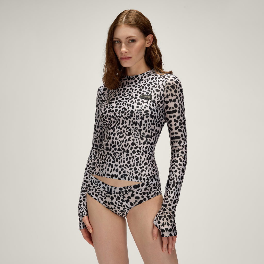 Long Sleeve T-Shirt UPF50+ UV Swimwear Women – Wave Foam Print