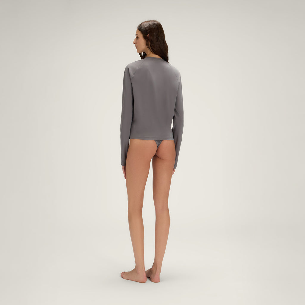 Cozy Long Sleeve T-Shirt UPF50+ UV Swimwear Women – Shark Grey