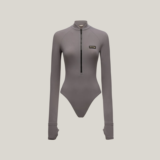 Long Sleeve Bodysuit UPF50+ UV Swimwear Women – Shark Grey