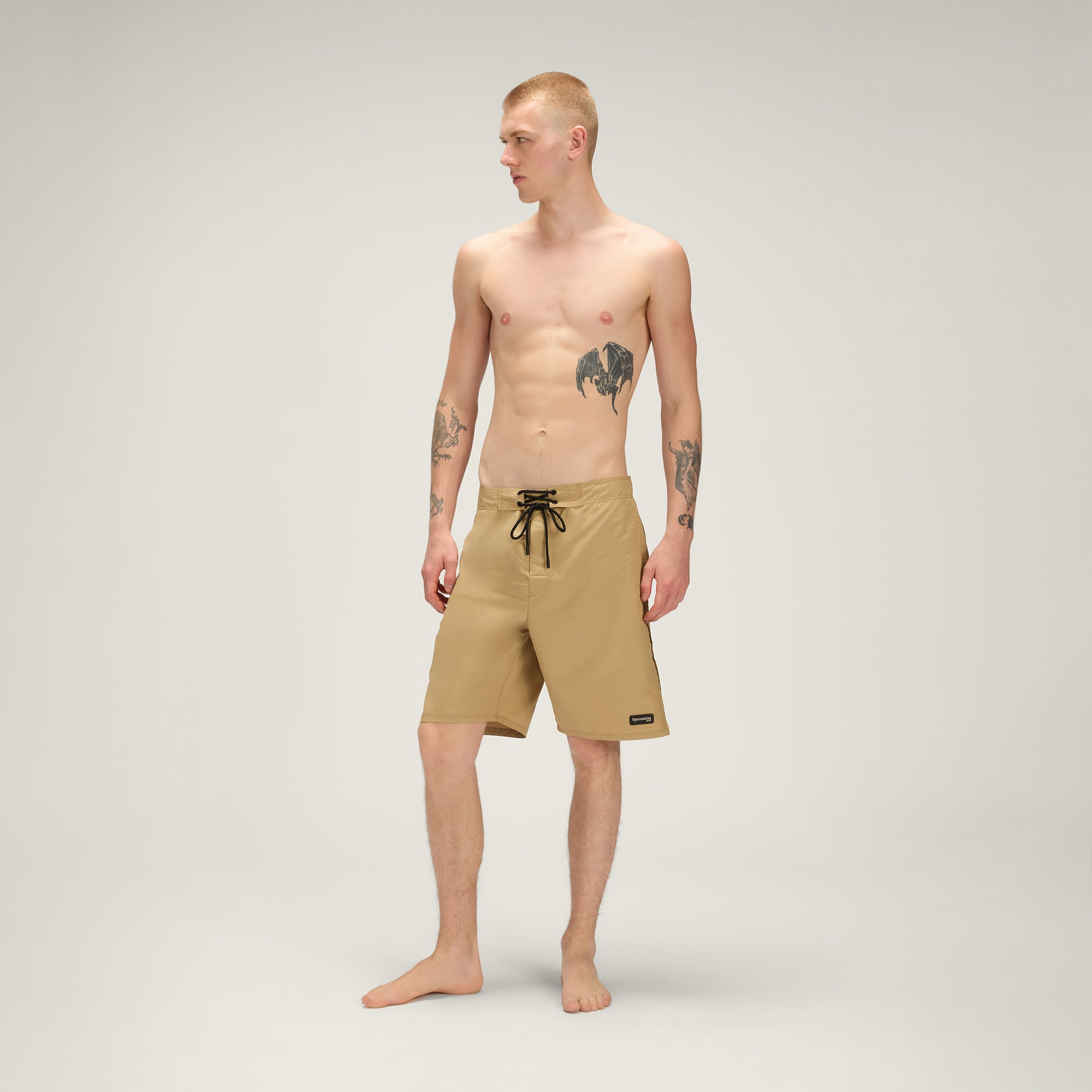 Loose Muay Thai Shorts UPF50+ UV Swimwear Men – Sunshine Beige