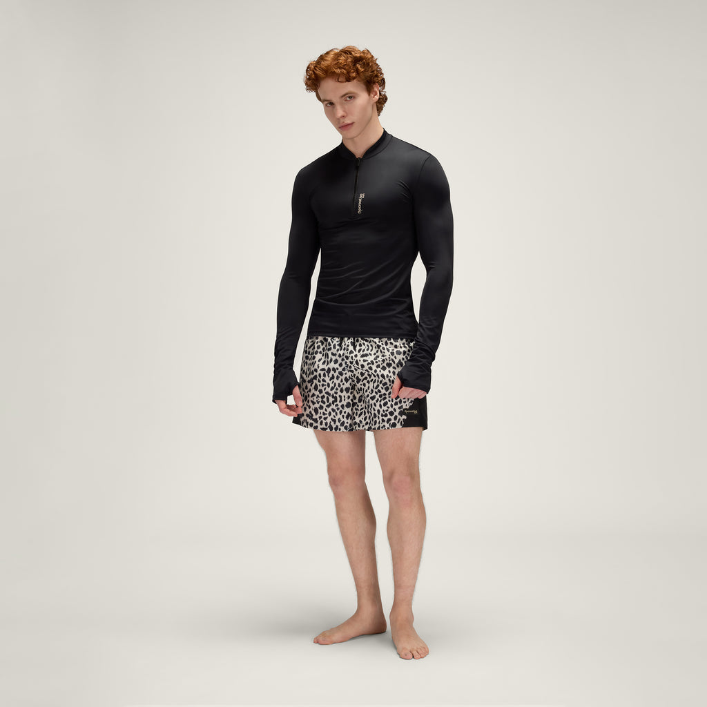 Zip-Front T-Shirt UPF50+ UV Swimwear Men – Vulcanic Black