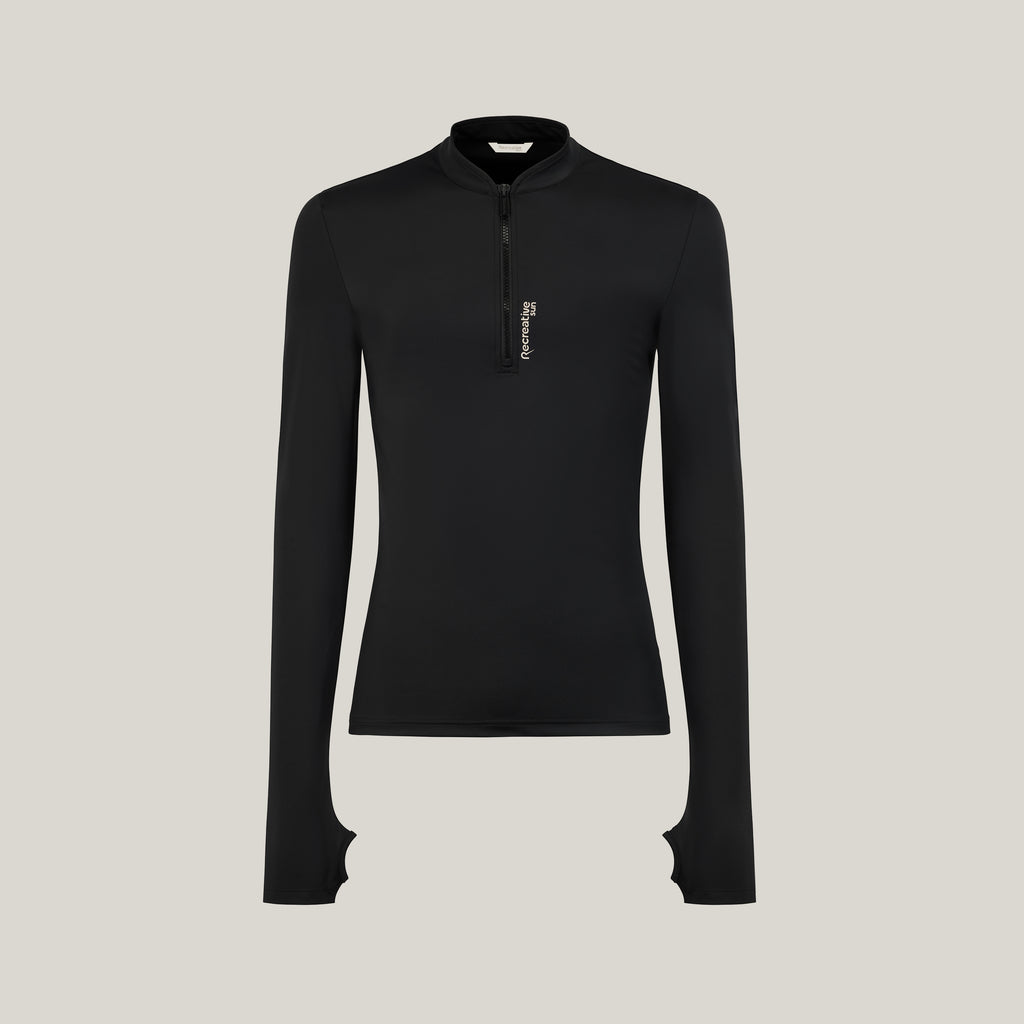 Zip-Front T-Shirt UPF50+ UV Swimwear Men – Vulcanic Black